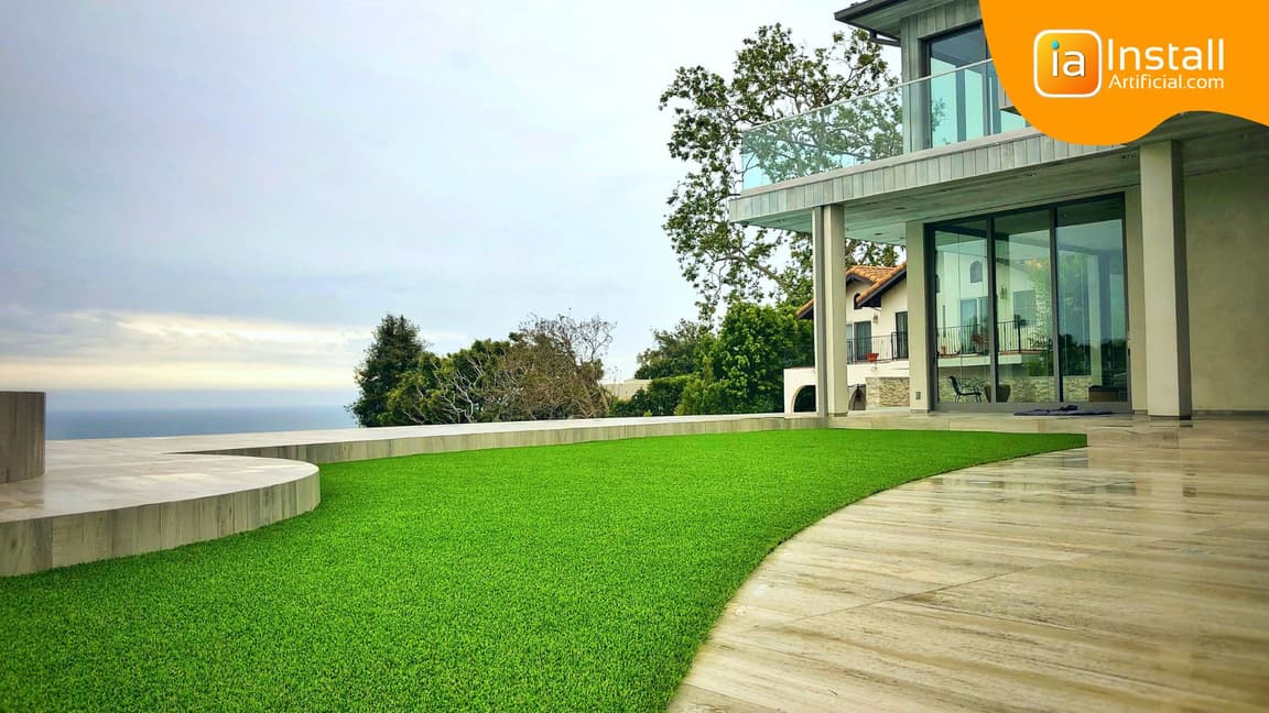 stained concrete backyard