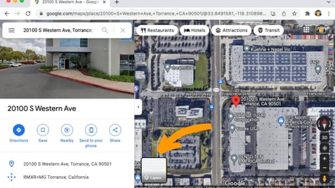 change satellite view on google maps to calculate lot size