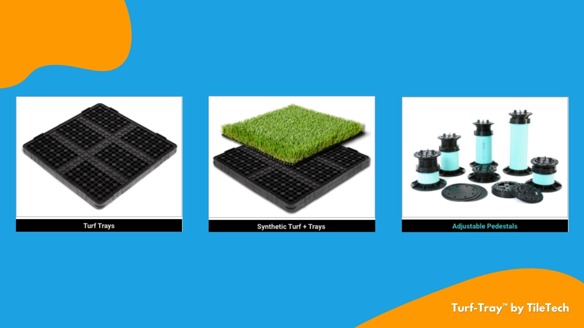 Turf Trays for rooftop and deck artificial grass applications by TileTech