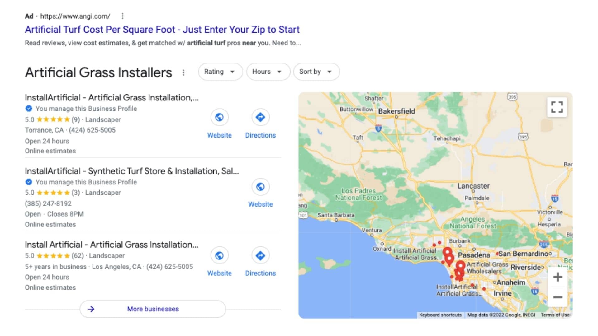 Artificial installers near me map view