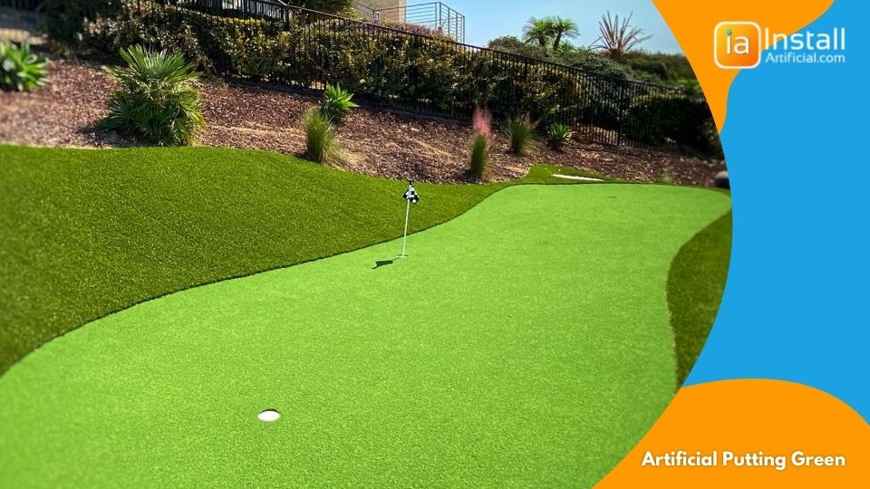 artificial putting green installation for practicing golfers