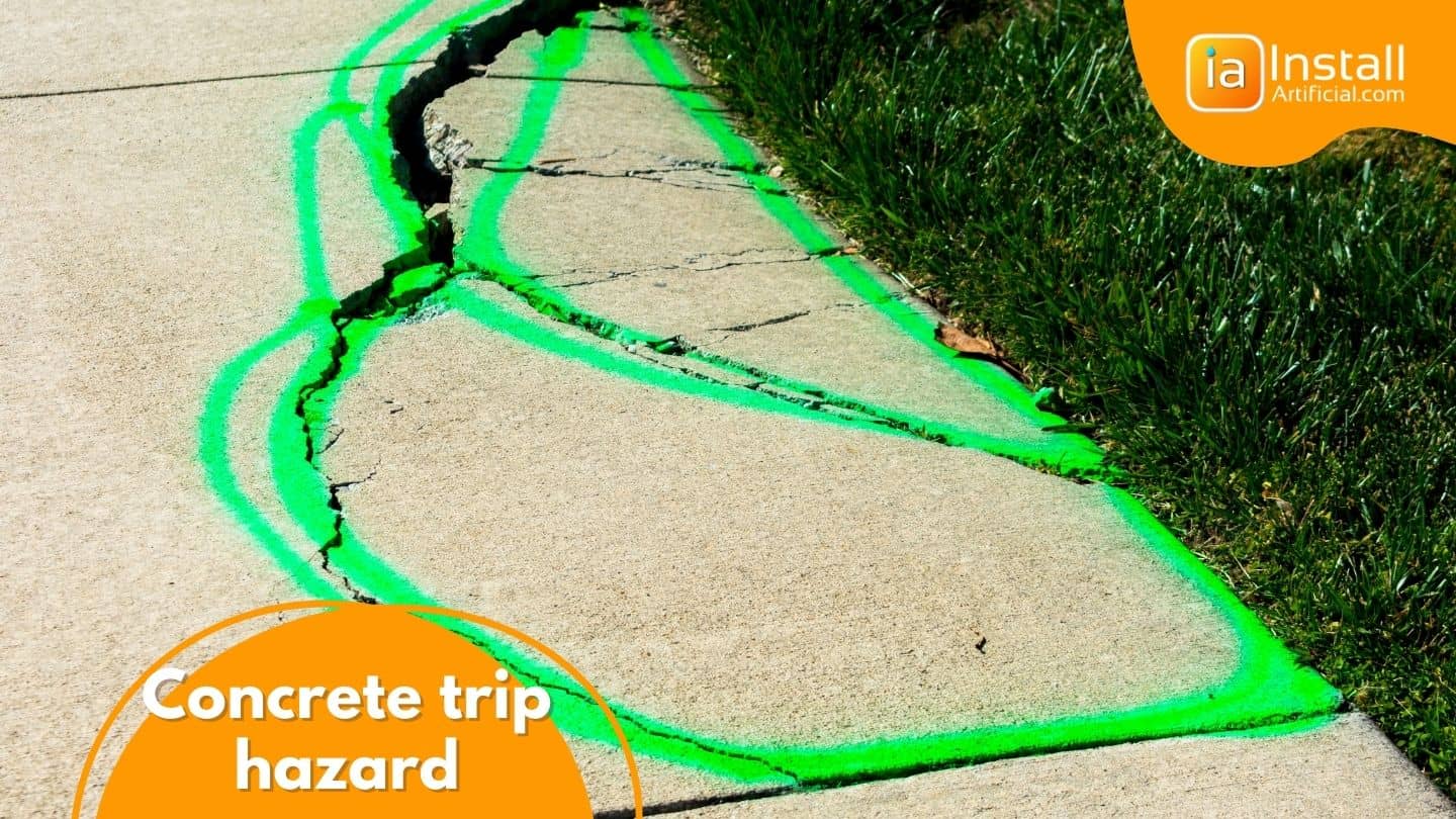 Trip hazard concrete