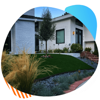 front lawn artificial turf installation