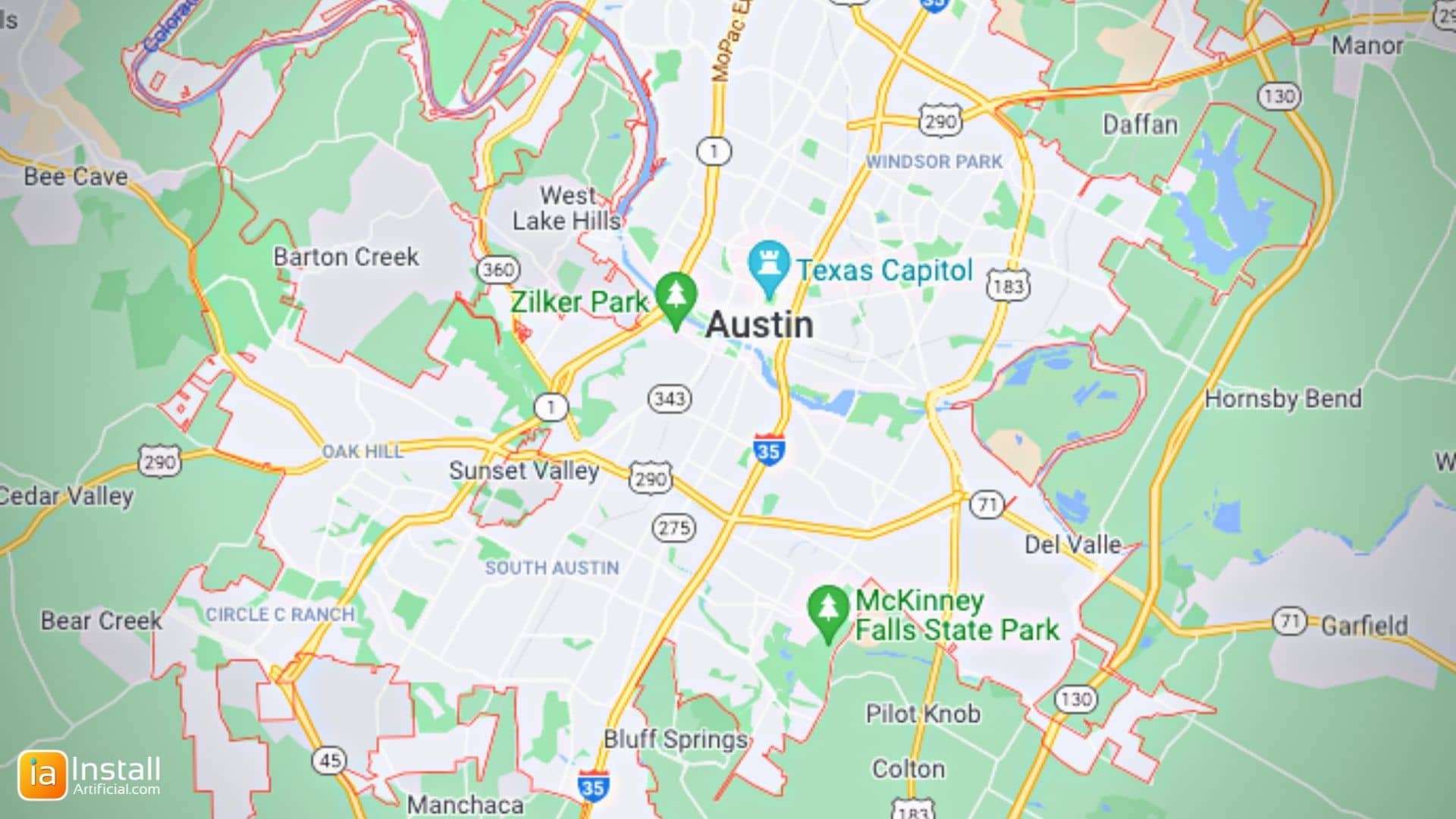 InstallArtificial Location Map - Austin Texas