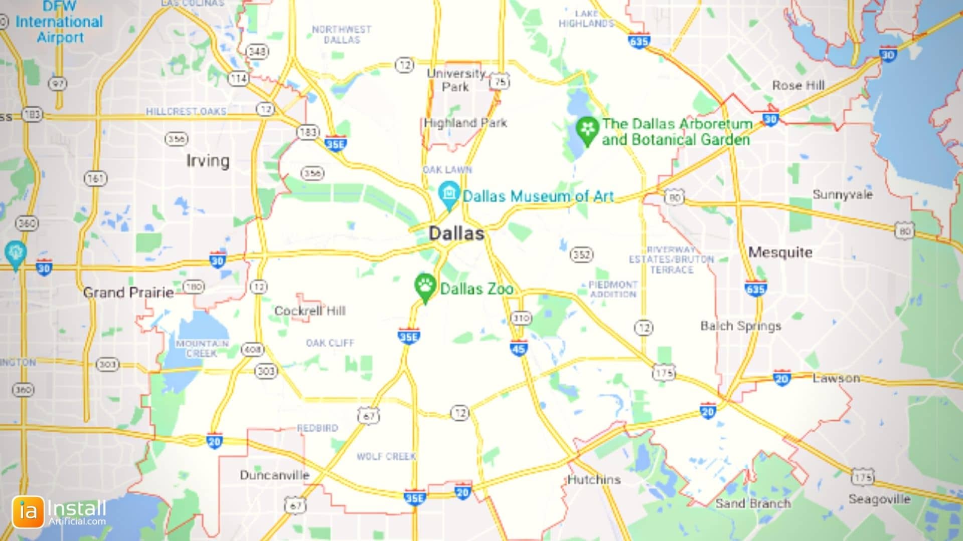 InstallArtificial Location Map - Dallas Texas