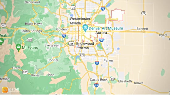 InstallArtificial Location Map - Denver Colorado 