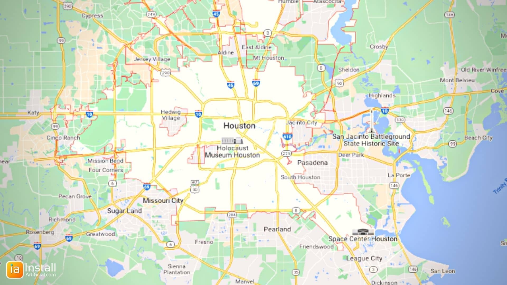 InstallArtificial Location Map - Houston Texas