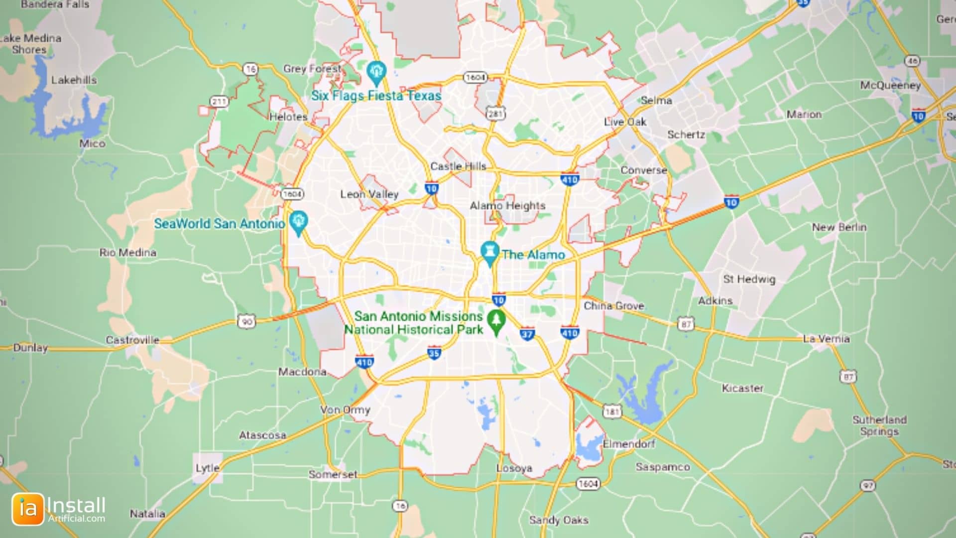 InstallArtificial Location Map - San Antonio Texas