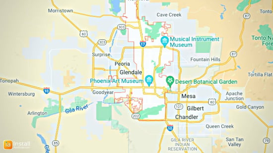 InstallArtificial Map Location - Phoenix Arizona