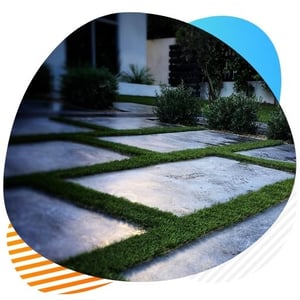 stripes artificial grass installation