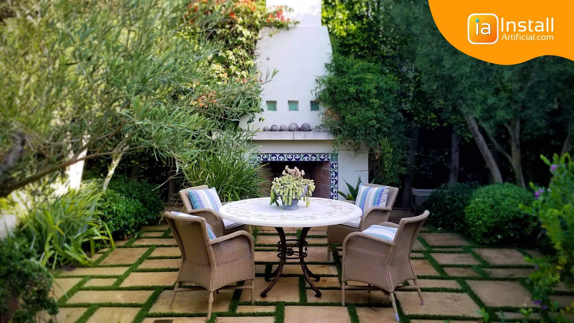 Backyard Paver Patio with Artificial Turf Renovation Backyard Paver Patio with Artificial Turf Renovation