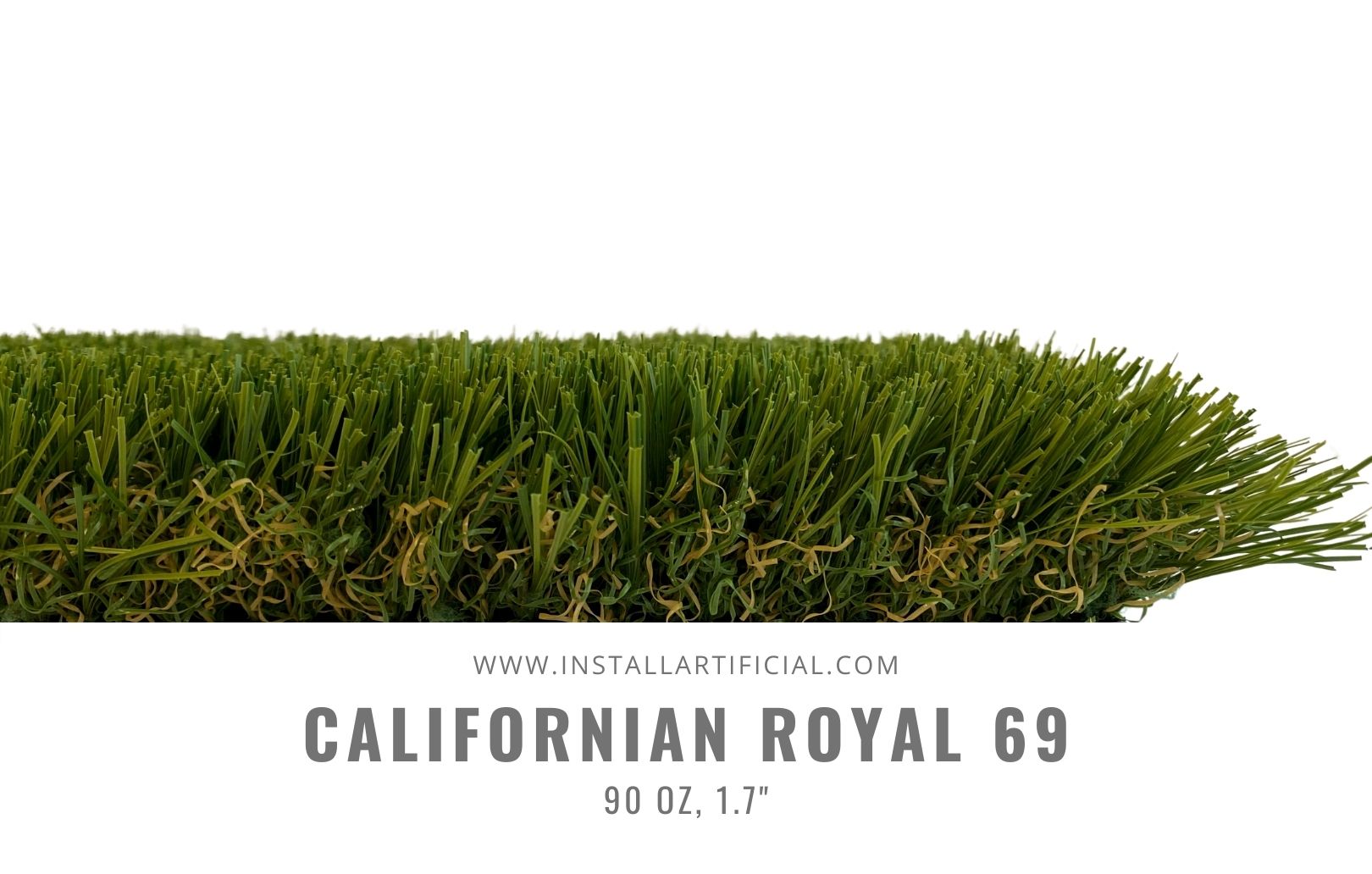 Californian Royal 69, Imperial Synthetic Turf, side angle Californian Royal 69, Imperial Synthetic Turf, side angle