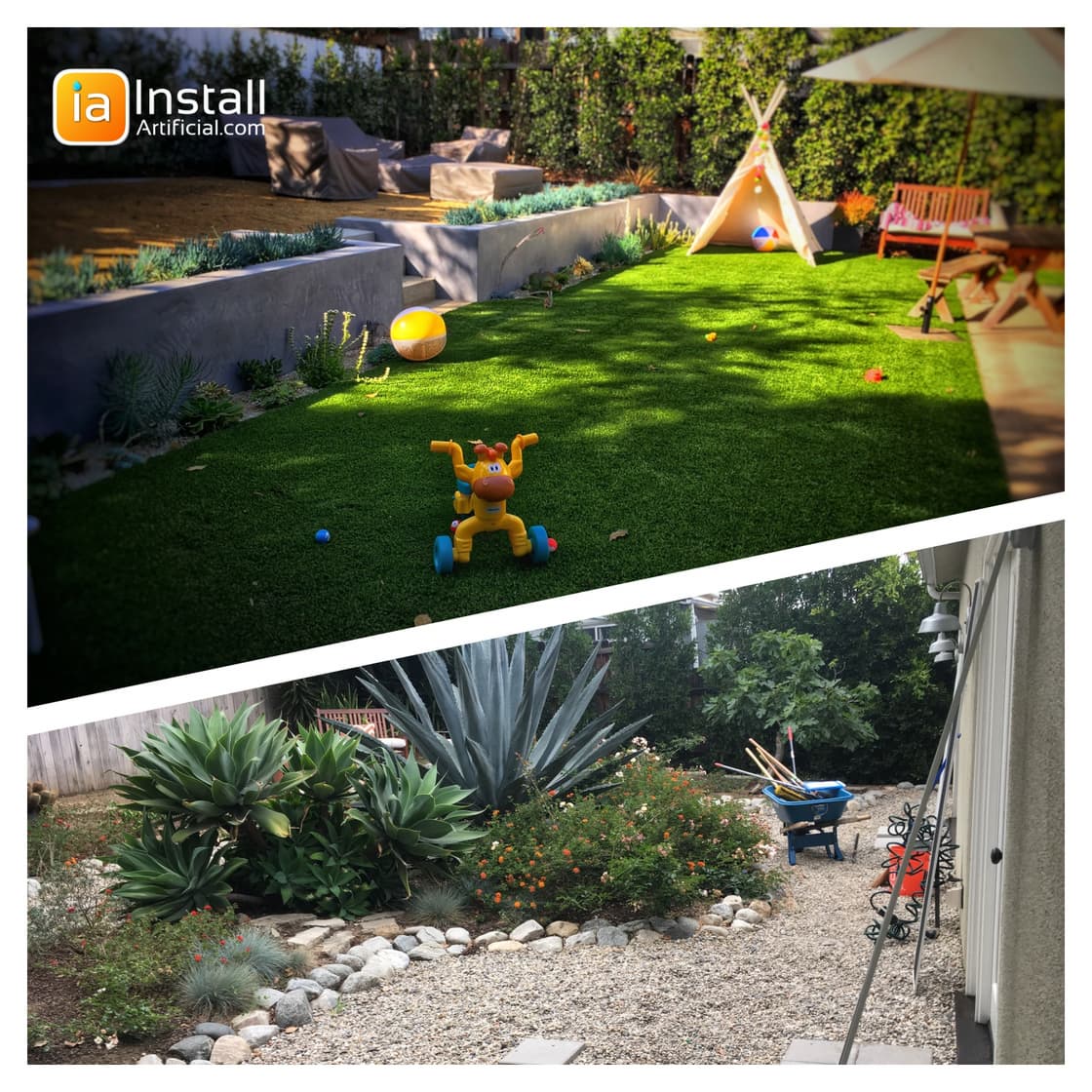 Retaining wall, fireplace, drainage, artificial turf Retaining wall, fireplace, drainage, artificial turf