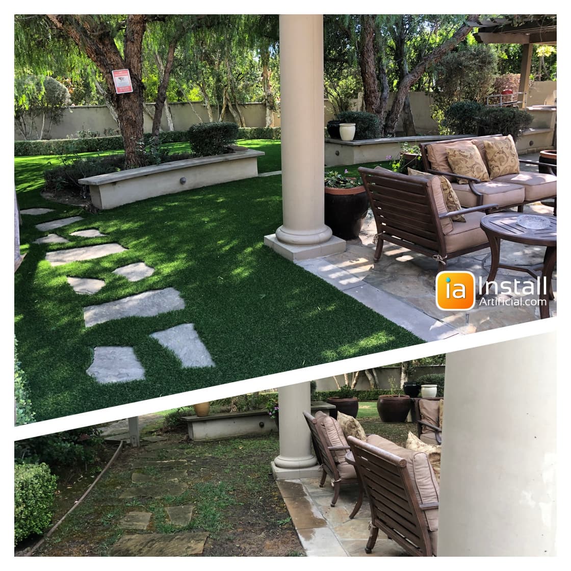 patio renovation with artificial grass Pasadena Sierra Madre