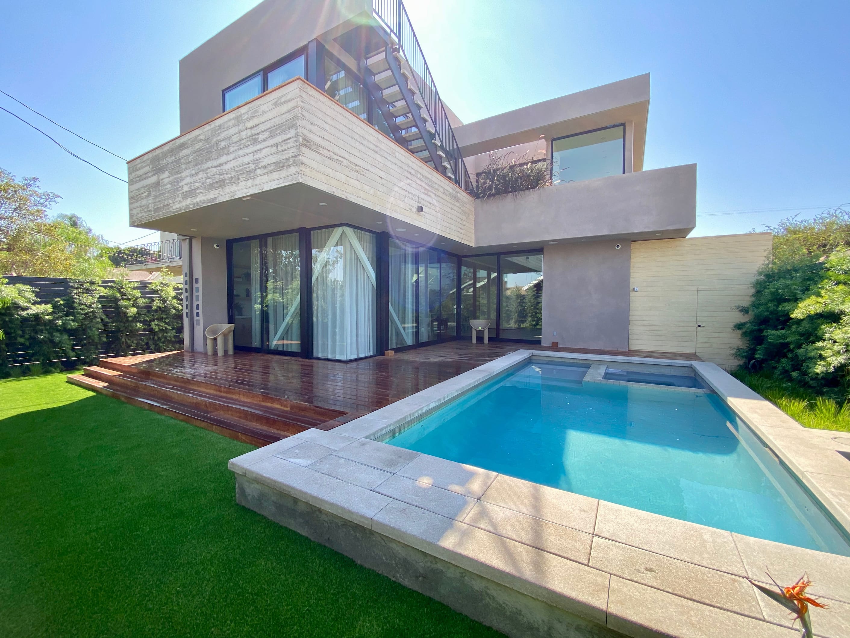 modern design with synthetic turf