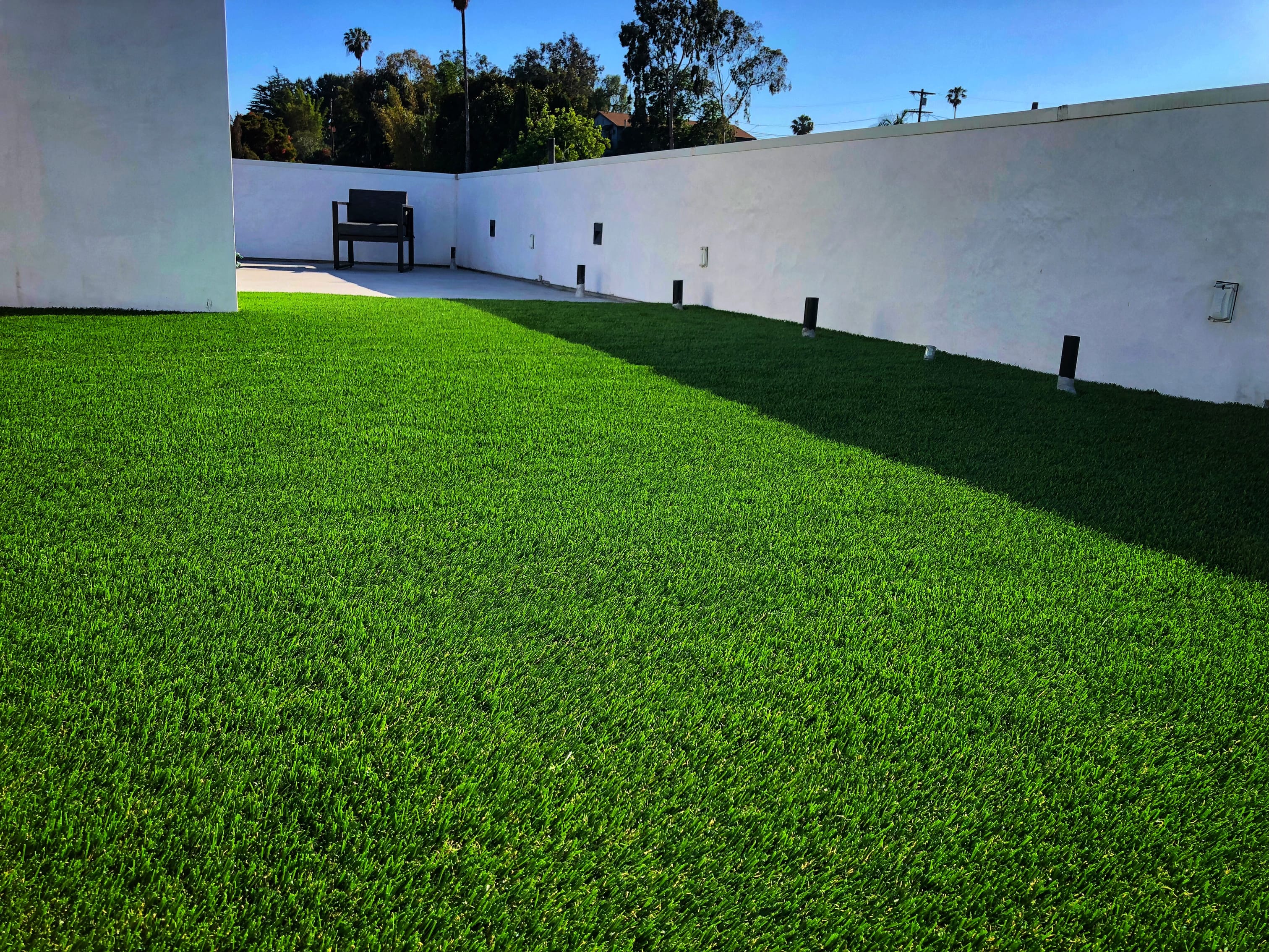 artificial grass installed over the roof