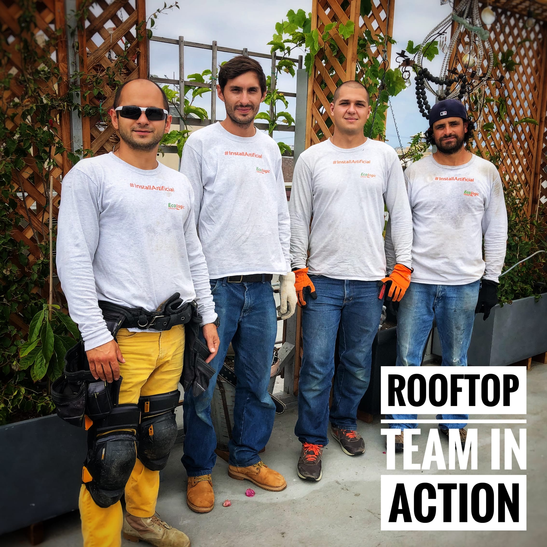 rooftop crew in action