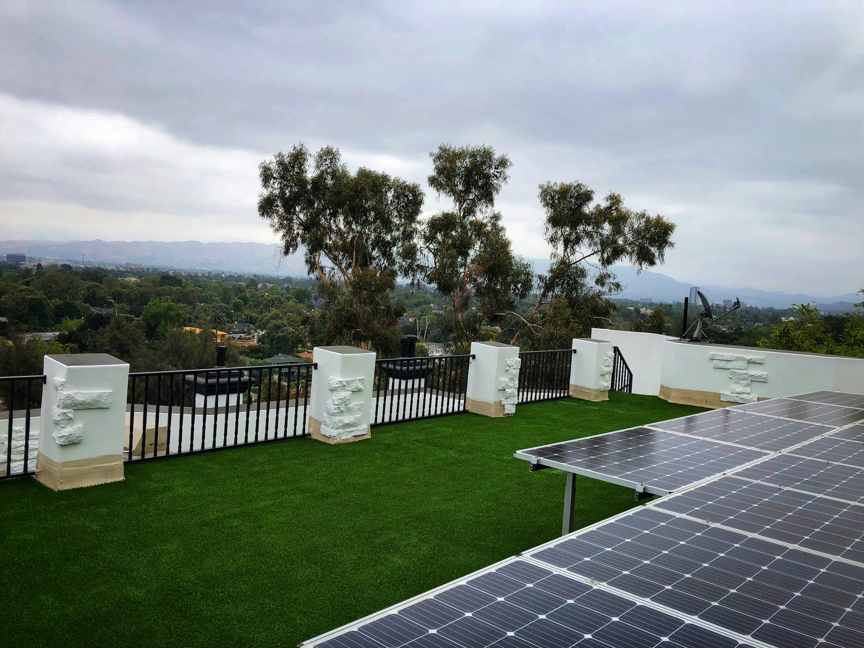 turf installed at rooftop patio