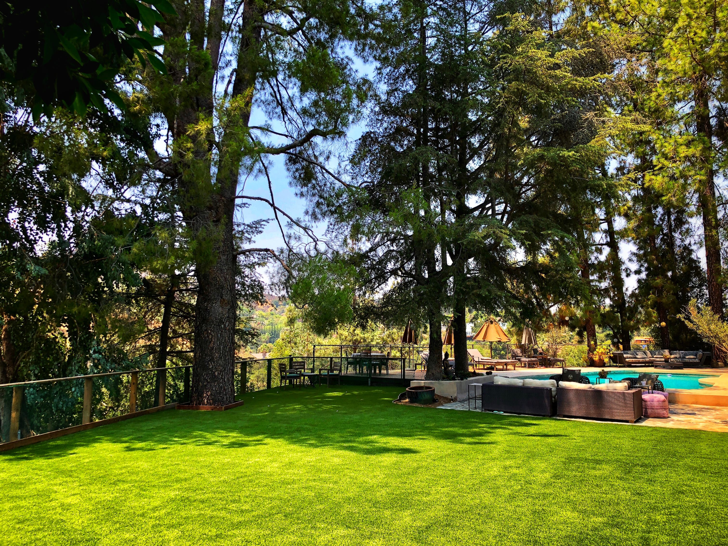 turf installed over deck