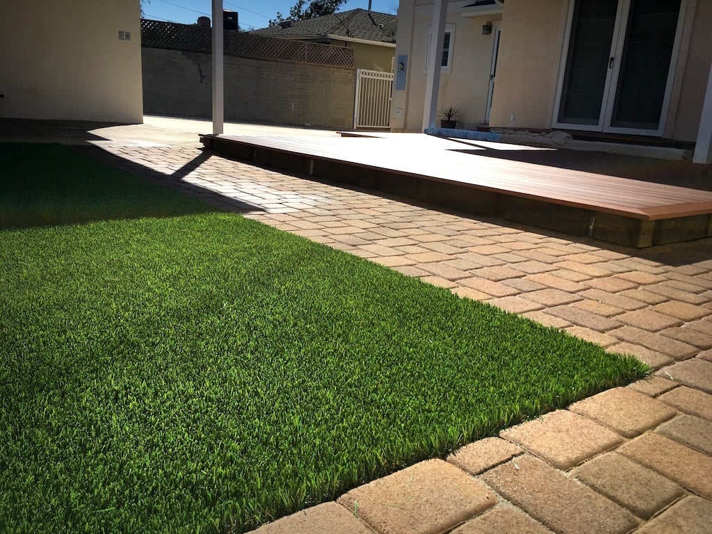 pavers and artificial grass