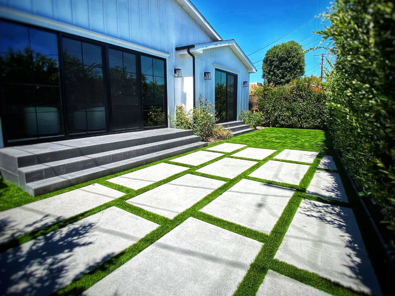 concrete slabs with stripes